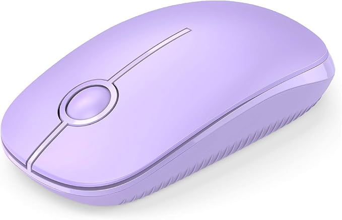 VssoPlor Wireless Mouse, 2.4G Slim Portable Computer Laptop Mouse with Nano Receiver Quiet Silent Optical Mice for Notebook, PC, Laptop, Computer-Light Purple