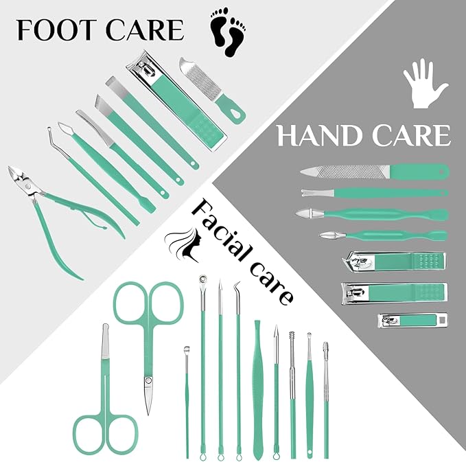 MINKINH Travel Manicure Set 26-Piece, Portable Nail Clippers Kit - Image 3