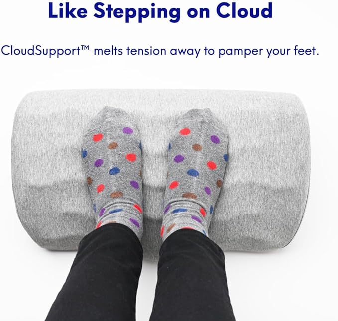 C CUSHION LAB Foot Rest for Under Desk at Work - Adjustable Memory Foam Foot Rest for Office Chair & Gaming Chair - Ergonomic Design for Back & Hip Pain Relief - Wellness Green