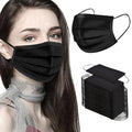 NNPCBT Black Disposable Face Masks 50PCS 3 Ply by NNPCBT