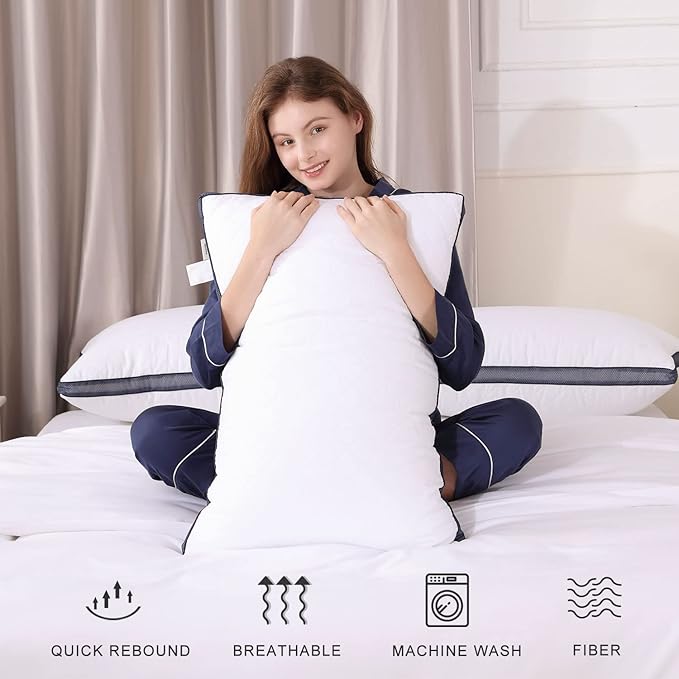Meoflaw Pillows for Sleeping, Luxury Hotel Pillows Queen Size Set of 2 - Image 6