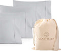 1000 TC Light Gray Standard Pillowcases Set of 4 100% Egyptian Cotton Pillow by GoodSleepBedding