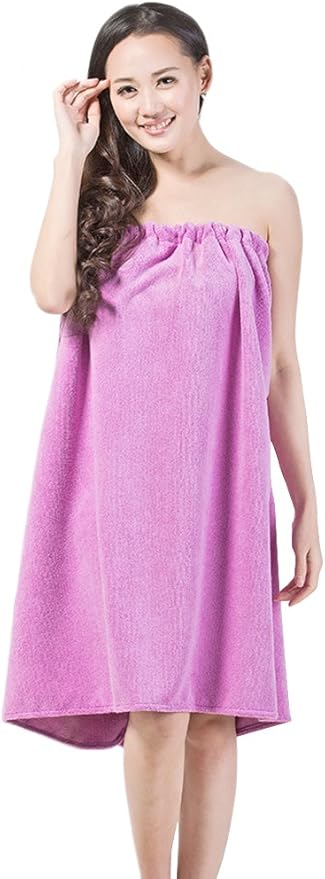 FakeFace Women Absorbent Microfiber Bath Towel Body Wrap Set Gym Spa Robe Dry - Image 4