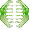 Geiserailie 2 Pcs Jade Combs Esthetician Supplies Massage Stone Hair Gua Sha by Geiserailie