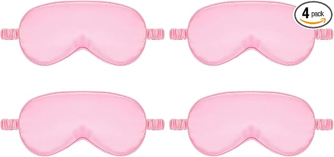 Silk Sleep Eye Mask 4 Pack Mulberry Silk Sleep Mask Eye Cover Blindfold by Unknown