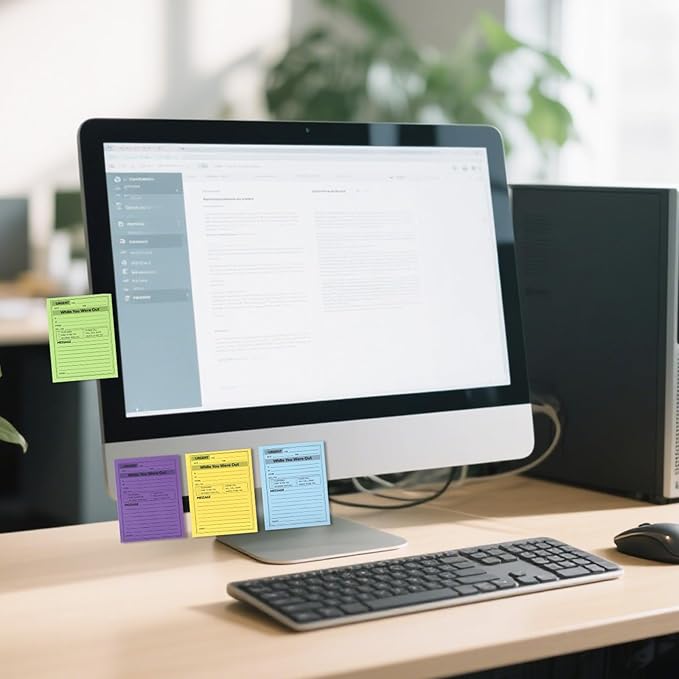 9 Pcs Sticky Phone Message Pad, 5.1×3.9 Inch While You were Out Message Pad, Self-Adhesive Sticky Notes, Fluorescent Color Telephone Notes for Office School Home, 50 Sheets/Pack (9 Colors)