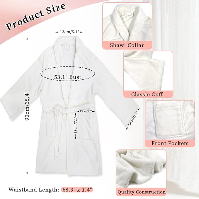 my novel things Birthday Gifts for Women, Spa Robe and Slippers Set, Bathrobe - Image 2