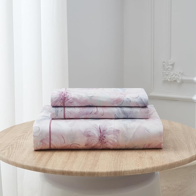 OAITE Duvet Cover Set Twin Size Floral Pattern 600 Thread Count Ultra Soft 100% - Image 9
