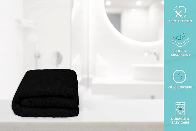 Bulk Large Bath Towels Set of 12 – 100% Cotton Terry – 24" x 50" – Quick Dry - Image 6