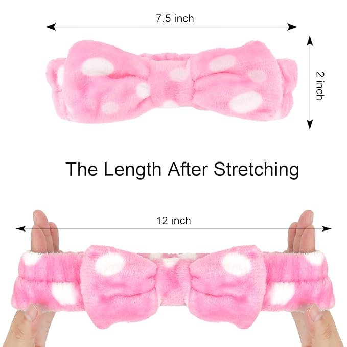 Casoty 12 Pcs Spa Headbands, Skin Care Headband, Soft Coral Fleece Makeup Head - Image 6