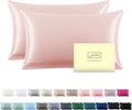 Silk Pillow Cases 2 Pack, Soft Breathable and Sliky Queen Size Pillow Cases Set by Suatien