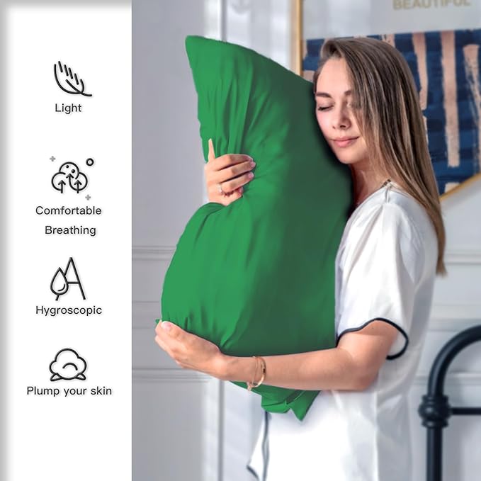 Silk Pillow Cases 2 Pack Soft Breathable and Sliky King Size Pillow Cases Set - Image 3