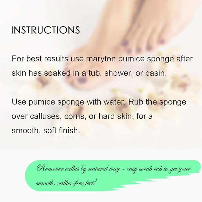 Maryton Pumice Sponge for Feet, Ultimate Pedicure Stone Callus Remover & Foot - Image 4