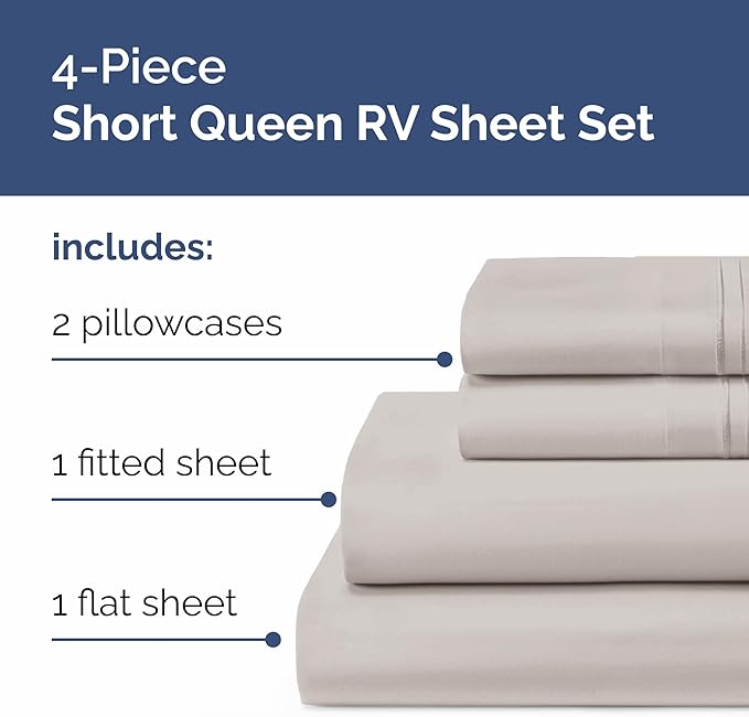 Short Queen Size 4 Piece Sheet Set - Image 2