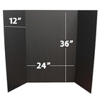 Flipside Products 36” x 48” Foam Project Boards for Presentations, Science Fair, School Projects, Event Displays and Trifold Picture Board - Total Black - 24 Pack