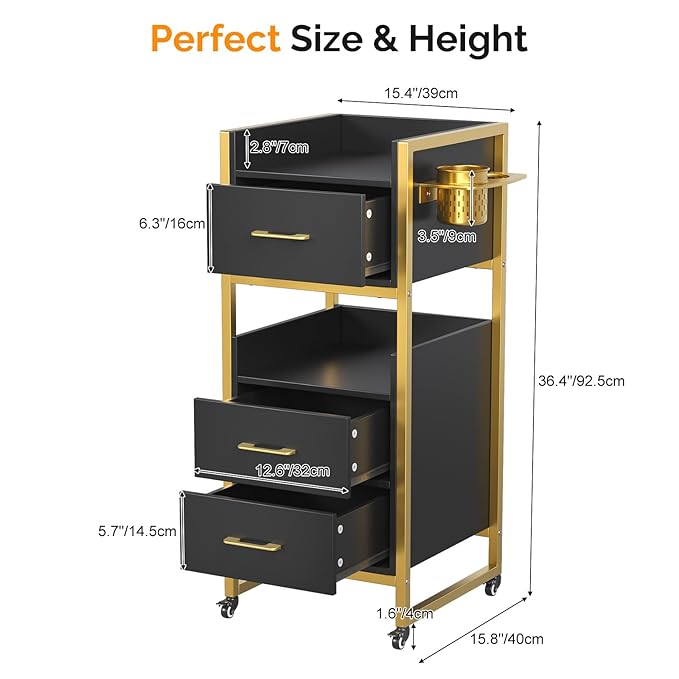OmySalon Salon Trolley Cart, Hair Styling Station - Image 5