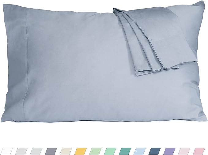 Pillow Cases, King Size Cotton Percale Weave Pillowcases, Pre-Shrunk Breathable by HOMTEC