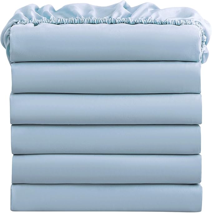 FreshCulture Twin Fitted Sheets, Bulk Pack of 6, Deep Pocket, Soft Microfiber by FreshCulture