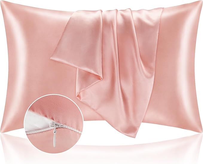 BEDELITE Satin Pillowcase with Zipper 4 Pack, Coral Pillow Cases Standard Size - Image 7
