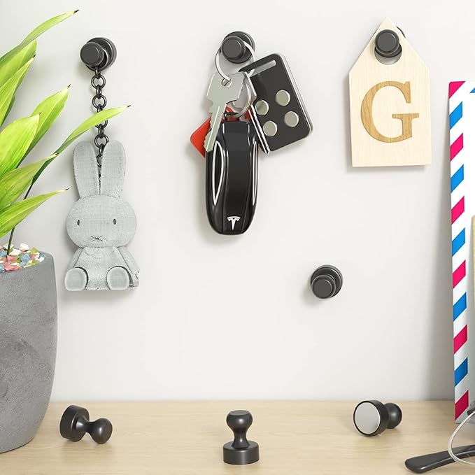 Grtard 100 Pack Magnetic Push Pins, Fridge Magnets for Whiteboard, Whiteboard Magnets Refrigerator Magnets, Small and Strong Push Pin Magnet for Office, School, Locker, and Map Magnet (Black)