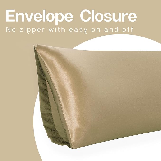 MR&HM Satin Body Pillow Cover, Soft and Breathable Body Pillow Case - Image 7