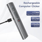Wireless Presentation Clicker PowerPoint Remote: USB C A Presenter PPT Power Point Google Slide Advancer with Laser Pointer Smart Board Clicker for Computer Laptop Mac Projector Office Classroom