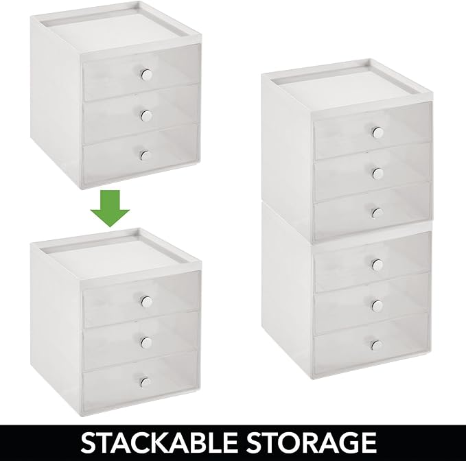 mDesign Plastic 3 Drawer Organizer - Image 3