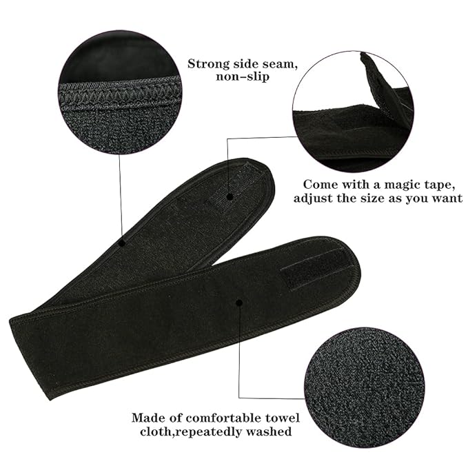 Facial Spa Headbands 4PCS, Makeup Shower Bath Wrap Sport Headband Terry Cloth - Image 3