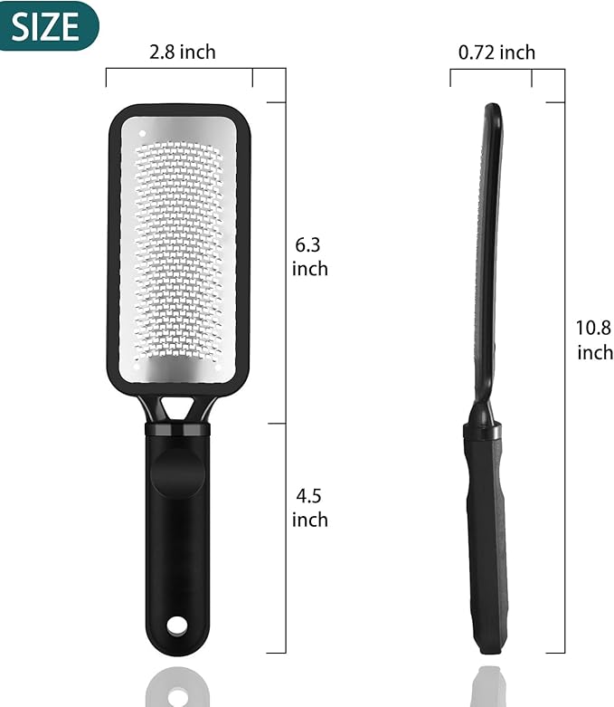 Foot Files Foot Scrubber Pedicure, Stainless Steel Callus Remover - Image 6