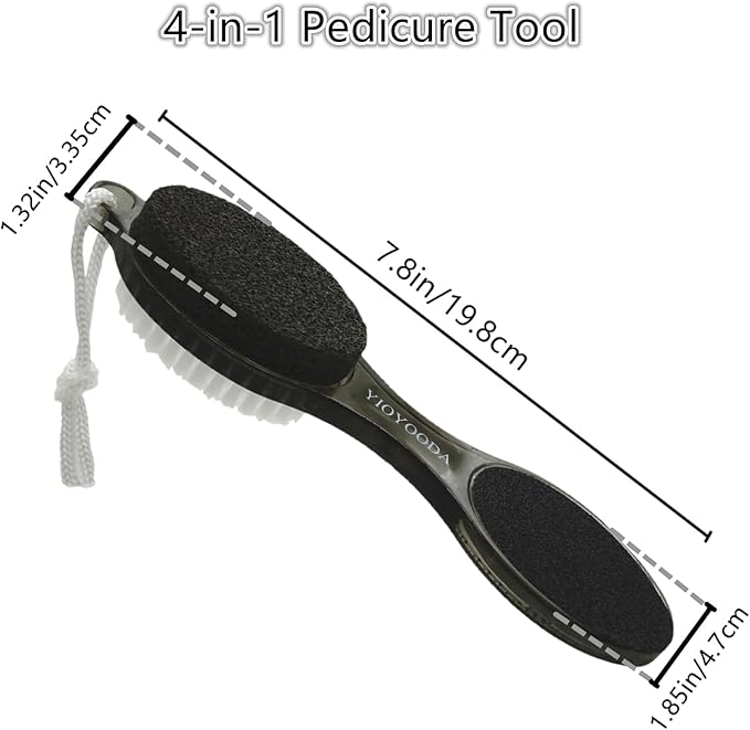 Foot File Callus Remover 4-in-1, Scrubber Brush, Foot Rasp and Sand Paper - Image 6