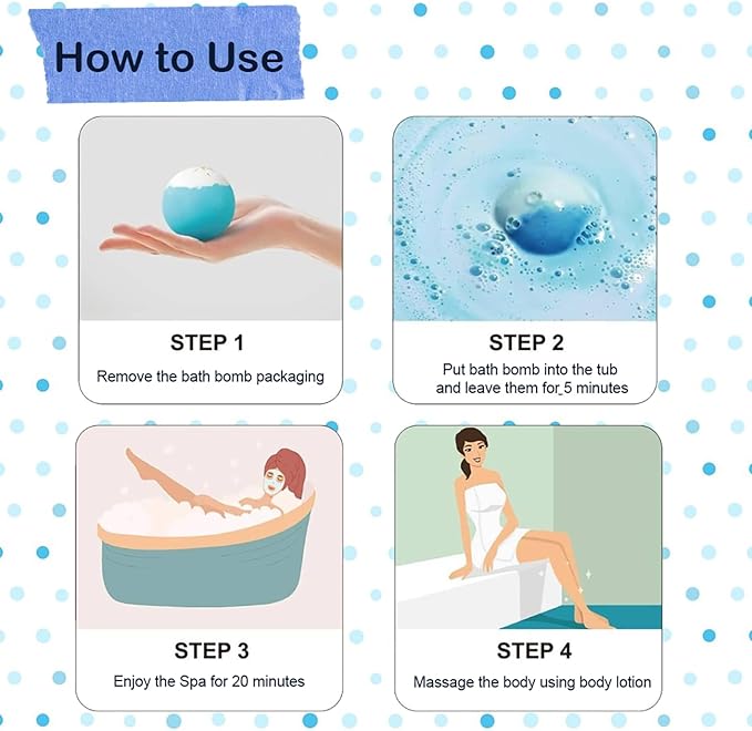 Blue Bath Bombs for Women Spa Gift Set - Image 9