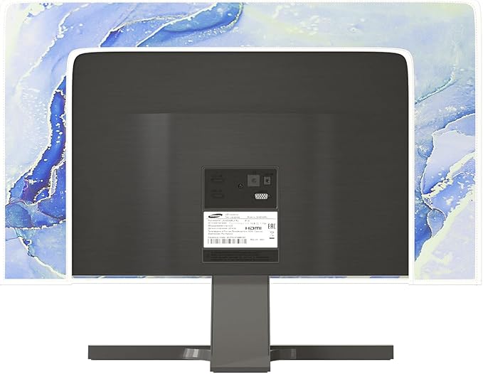 Baocicco Modern Violet Marble Waterproof Computer Monitor Dust Cover Anti-Static Dustproof Protective Cover for LCD/LED/HD 22, 23, 24, 25 Inch Decorative Monitor Accessories Covers for Computer Screen