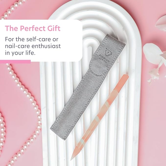 BONA FIDE BEAUTY Glass Cuticle Pusher, 1-Pieces Pink Gentle Czech Manicure Stick - Image 8