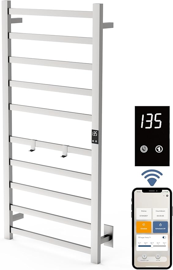 Topdattion Smart Wireless Electric Towel Warmer | Blade Thin 10 Bar Design | by Topdattion