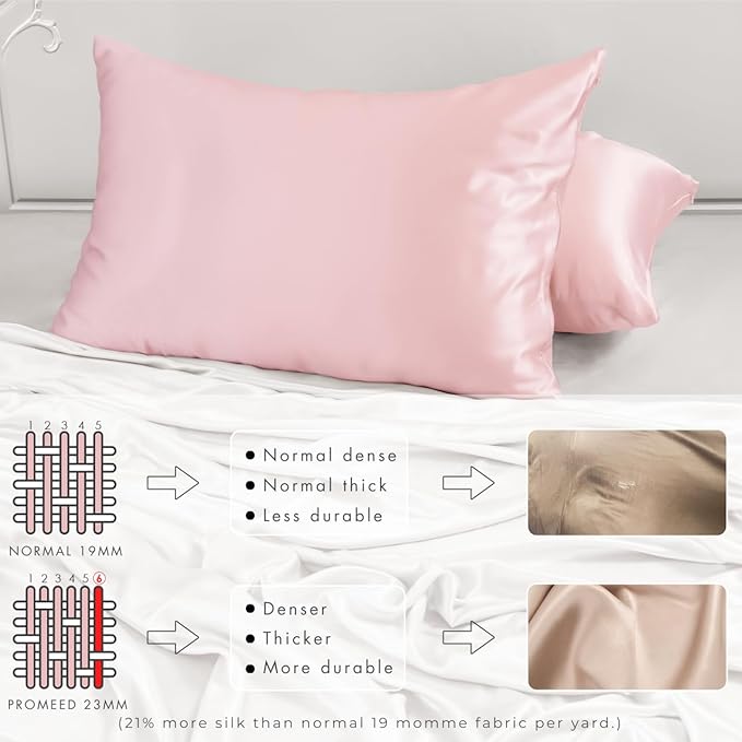 PROMEED 23 Momme Grade 6A+ Pink Silk Pillowcase - Image 4