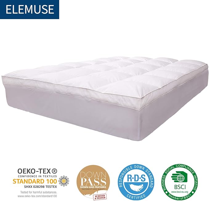ELEMUSE Cal King Size Extra Thick Fusion Goose Down Feather Filled Mattress - Image 6