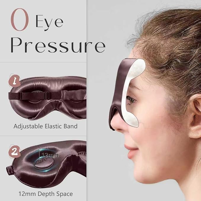 ZIMASILK Adjustable 22 Momme 100% Mulberry Silk Sleep Mask, Upgraded 3D - Image 4