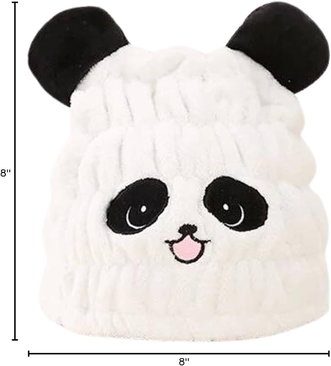 Microfiber Hair Towel Wrap for Kids, Panda Dry Hair Cap Suck Water, Absorbent - Image 7