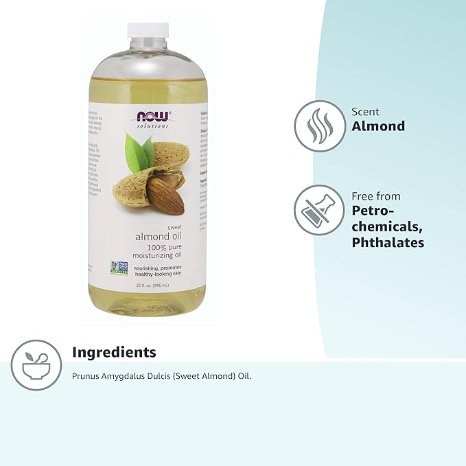 NOW Foods Solutions, Sweet Almond Oil, 100% Pure Moisturizing Oil, Promotes - Image 6