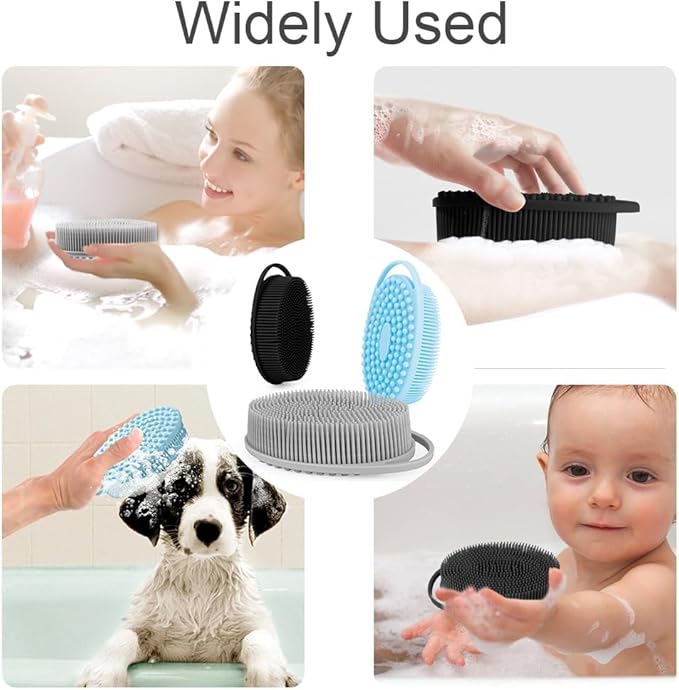 Soft Silicone Body Scrubber 3 PCS Silicone Body Shower, Silicone Loofah 2 in 4 - Image 7