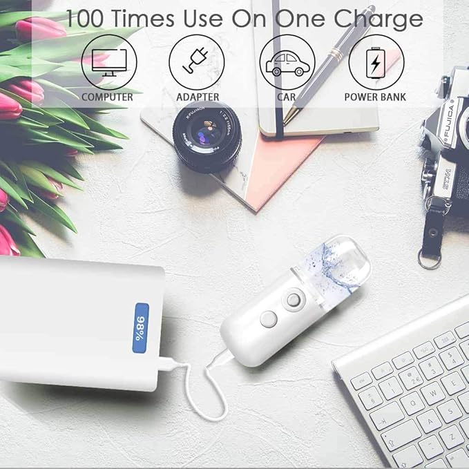 GIVERARE Nano Facial Steamer, Handy Mini Mister, USB Rechargeable Mist Sprayer - Image 7