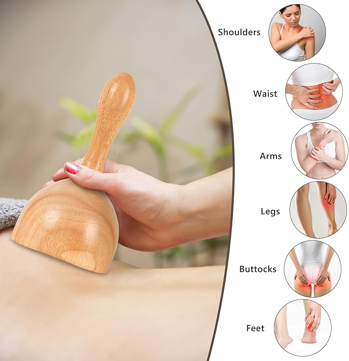 KintKita Wood Therapy Massage Tools 4-in-1, Wooden Lymphatic Drainage Massager - Image 2