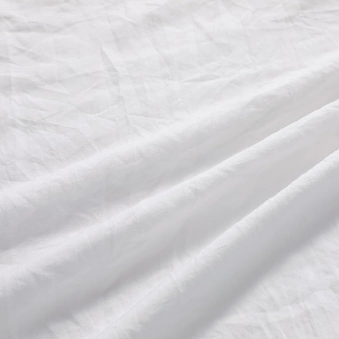 CAROMIO White Ruffle Duvet Cover Queen Size, 90x90 in - Image 5