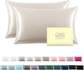 Silk Pillow Cases 2 Pack, Soft Breathable and Sliky Queen Size Pillow Cases Set by Suatien