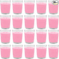 Set of 20 Pink Votive Candles Clear Glass Filled Unscented Soy Wax Candle by BERYSCEN