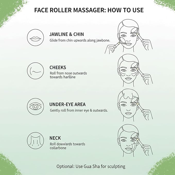 Gua Sha & Jade Roller Facial Tools Face Roller and Gua Sha Set - Image 5