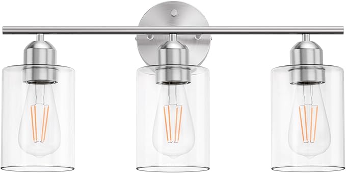 Espird Bathroom Vanity Light Fixtures Brushed Nickel, 3 Lights Bathroom Over - Image 2