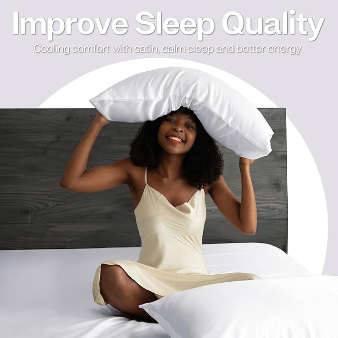 MR&HM Satin Pillowcase for Hair and Skin, Silk Satin Pillowcase 2 Pack - Image 5