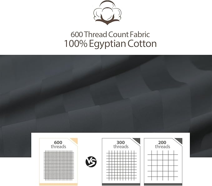 100% Egyptian Cotton Fitted Sheet Twin Size, 600 Thread Count, Single Fitted - Image 8