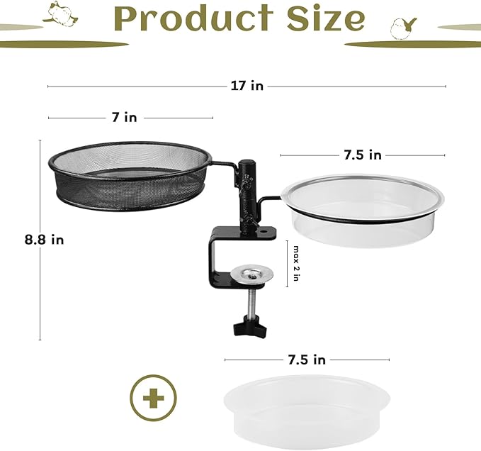 2 Pack Deck Bird Feeders Deck Mount Bird Bath Spa - Image 6